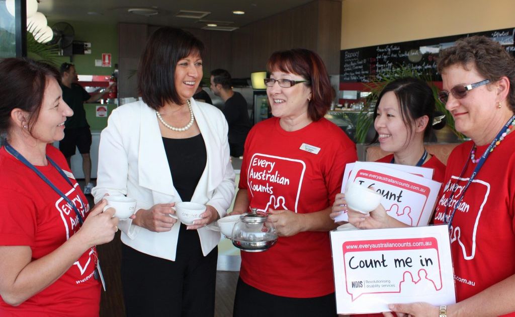 Richmond MP Justine Elliot shares a cuppa with care Connect workers. Richmond MP Justine Elliot shares a cuppa with care Connect workers.